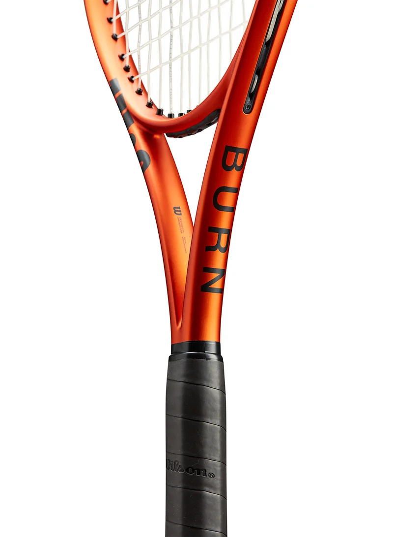 Wilson Burn 100 V5.0 Tennis Racket, 16x19, Adults, Intermediate/ Advanced - Orange/ Black