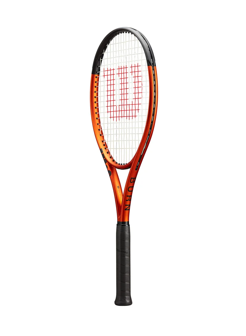 Wilson Burn 100 V5.0 Tennis Racket, 16x19, Adults, Intermediate/ Advanced - Orange/ Black