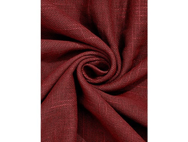 THUNDERSHOPPE Cotton Linen Solid Curtain with Eyelet Rings,Long Door Curtains, (9ft Maroon) Set of 2 - Image 5