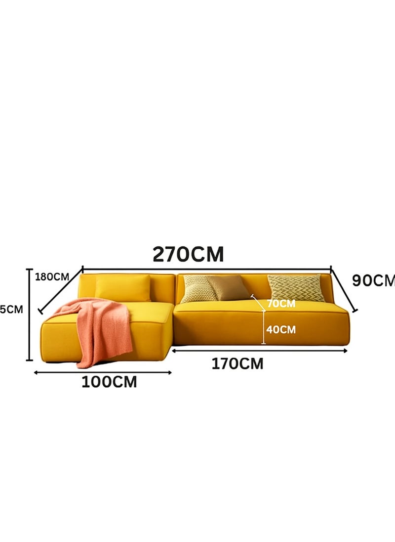 KARNAK Karnak Chelsea 3-Seater Luxury L-Shape Velvet Sofa with Free Pillows - Gold  - Image 2