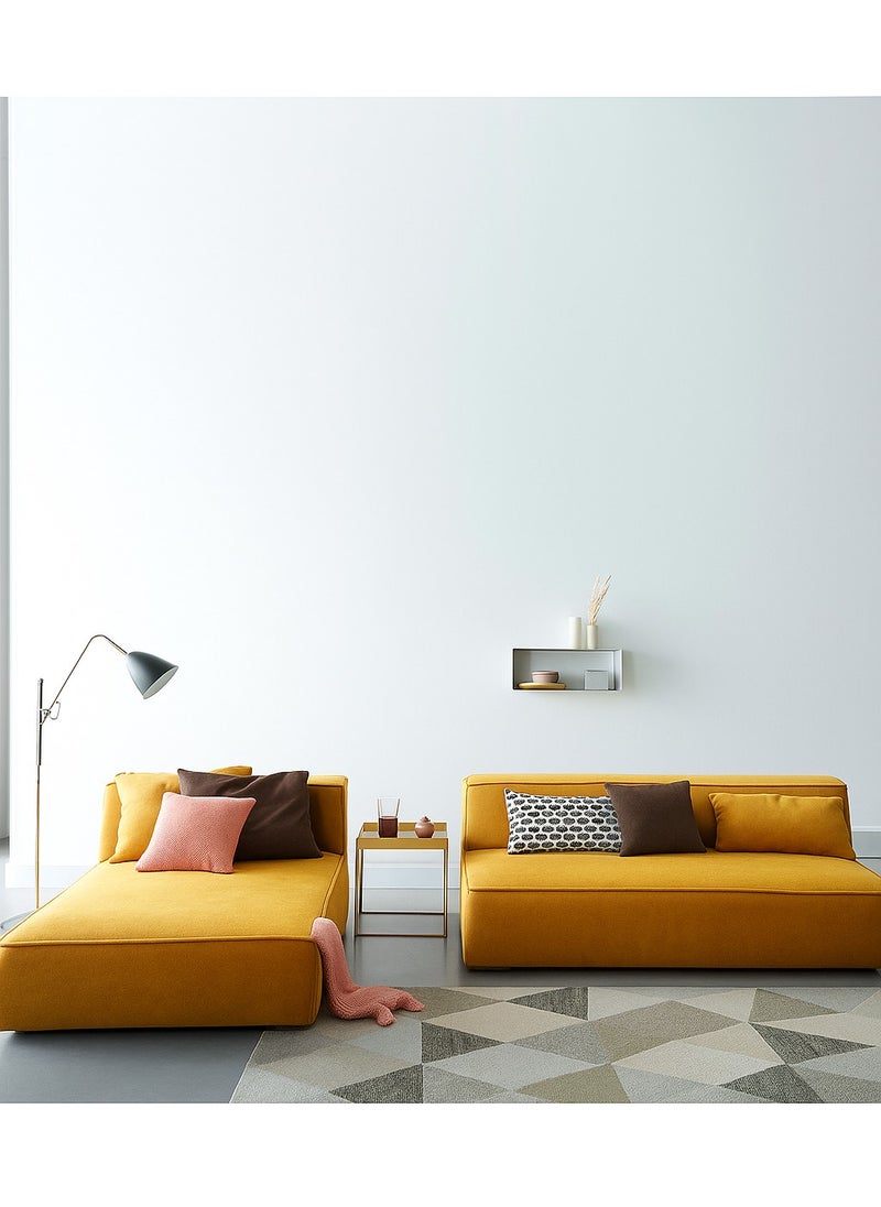 KARNAK Karnak Chelsea 3-Seater Luxury L-Shape Velvet Sofa with Free Pillows - Gold  - Image 3