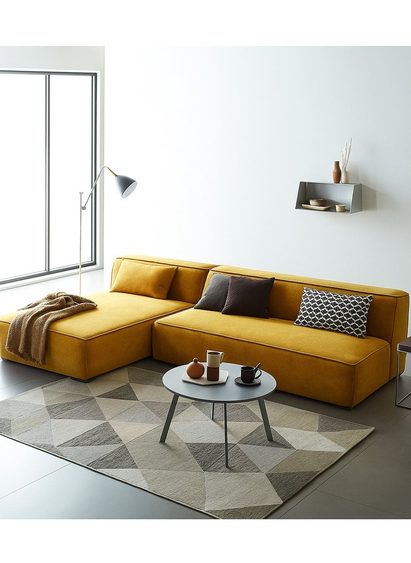 KARNAK Karnak Chelsea 3-Seater Luxury L-Shape Velvet Sofa with Free Pillows - Gold  - Image 4