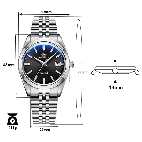 ADDIESDIVE Luxury Thin Automatic Watch Waterproof 100M Stainless Steel NH35A Analog Mens Wrist Watch - Image 2