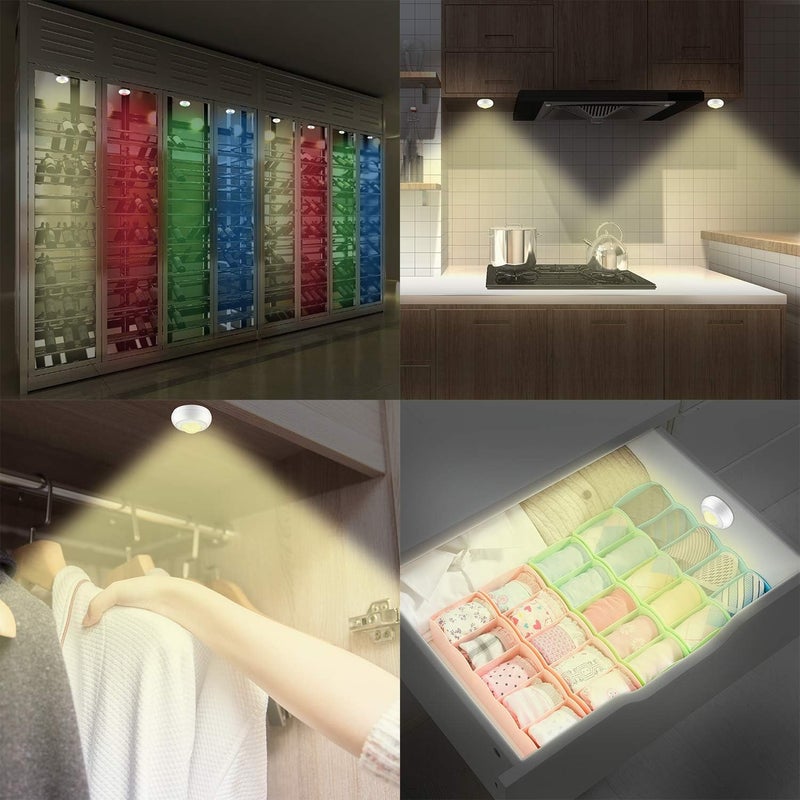 BIGLIGHT Push Lights Battery Operated, Wireless RGB Touch, Tap, Color Changing Pop, Stick on Puck Lights for Closet Classroom Noise Level - Image 2