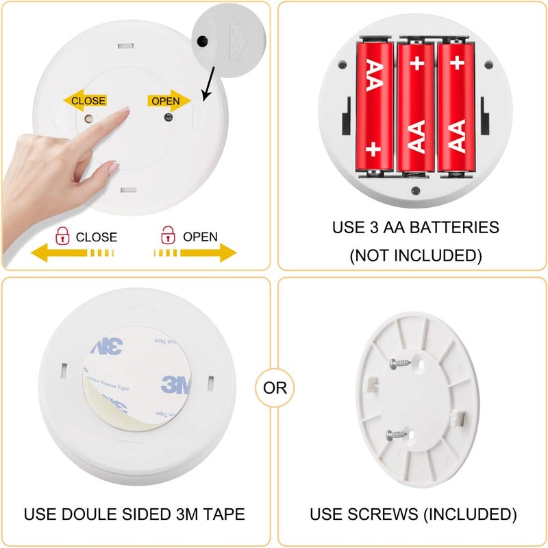 BIGLIGHT Push Lights Battery Operated, Wireless RGB Touch, Tap, Color Changing Pop, Stick on Puck Lights for Closet Classroom Noise Level - Image 4