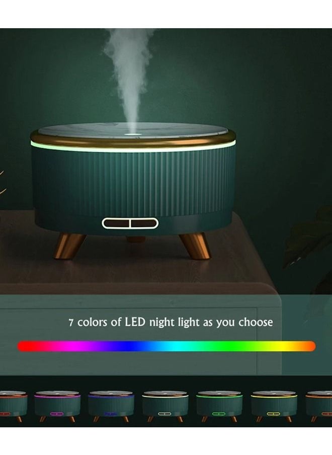 Arabest - Ultrasonic Air Humidifier Home Aromatherapy Diffuser With LED Lamp Electric Essential Oil Diffuser Smart Vaporizer Mist Green 17*17*8cm - Image 1