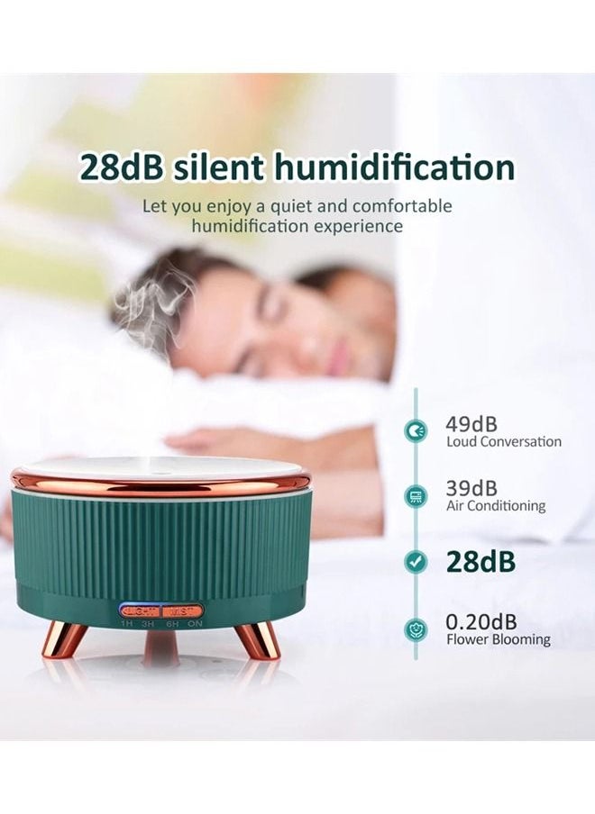 Arabest - Ultrasonic Air Humidifier Home Aromatherapy Diffuser With LED Lamp Electric Essential Oil Diffuser Smart Vaporizer Mist Green 17*17*8cm - Image 1