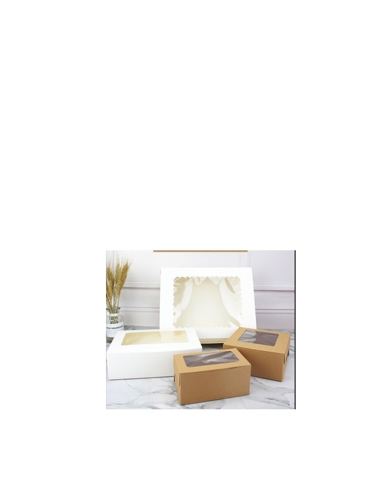 Brown 12-Piece 2-Cavities Kraft Paper Cupcake Box With Transparent Mini Window  - Image 3