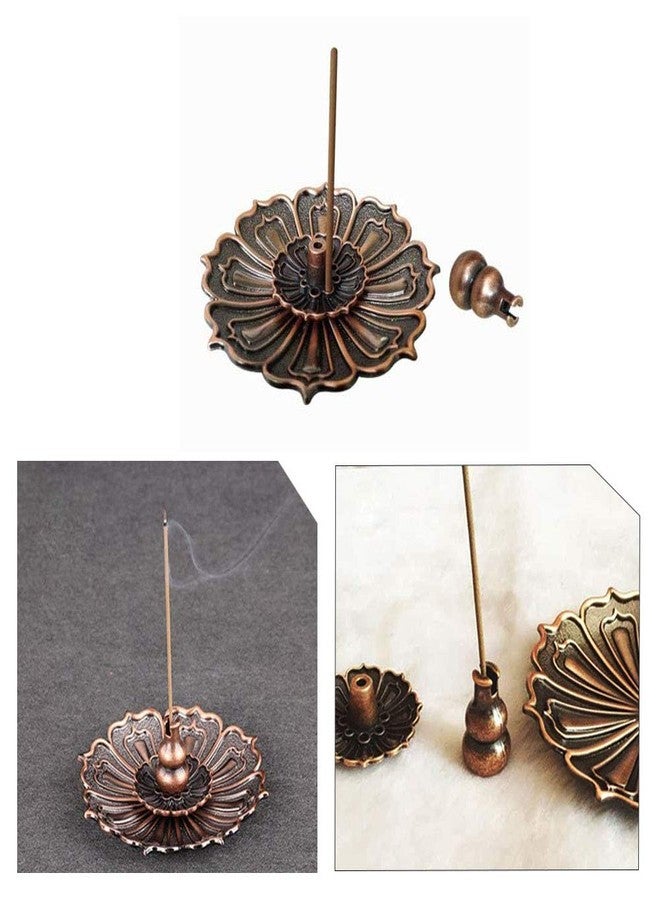 Ximimark 1 Pcs 9 Holes Lotus Incense Burner Holder Flower Statue Censer Plate for Sticks & Cone,Golden(Gourd) - Image 1
