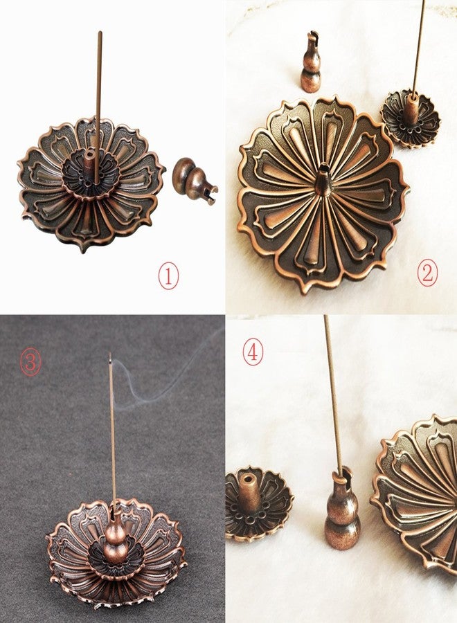 Ximimark 1 Pcs 9 Holes Lotus Incense Burner Holder Flower Statue Censer Plate for Sticks & Cone,Golden(Gourd) - Image 3
