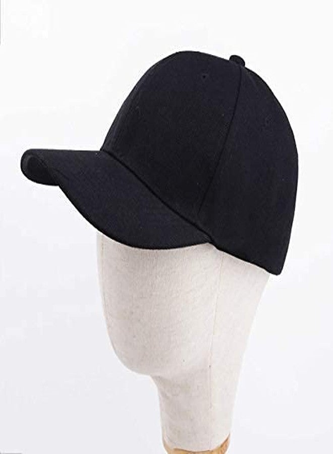 FASHOLIC Cotton Plain Baseball Cap for Men Women Free Size with Adjustable Strap Stretchable Stylish Cap & Hat (Black) - Image 5