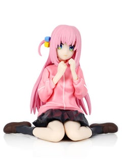 Anime BOCCHI THE ROCK! Gotoh Hitori Action Figure, Sitting Gotoh Hitori Model Toy, PVC Character Figure Toys, for Desktop Decorations/Collectibles, Gifts for Fans, 8.5*8.5cm