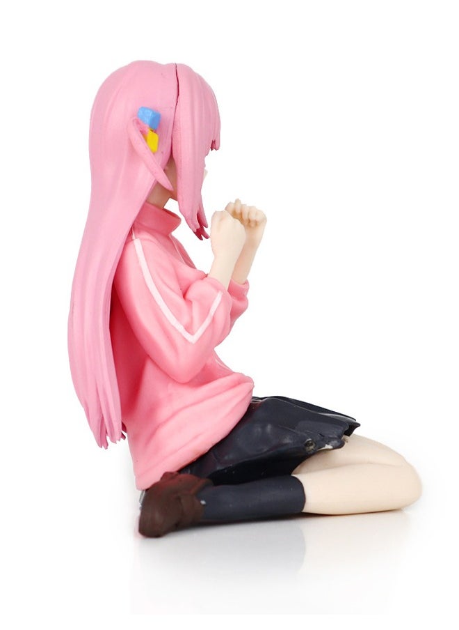 Generic - Anime BOCCHI THE ROCK! Gotoh Hitori Action Figure, Sitting Gotoh Hitori Model Toy, PVC Character Figure Toys, for Desktop Decorations/Collectibles, Gifts for Fans, 8.5*8.5cm - Image 1