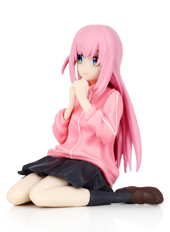 Generic - Anime BOCCHI THE ROCK! Gotoh Hitori Action Figure, Sitting Gotoh Hitori Model Toy, PVC Character Figure Toys, for Desktop Decorations/Collectibles, Gifts for Fans, 8.5*8.5cm - Image 1