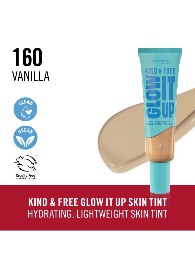 RIMMEL LONDON Kind And Free Glow It Up Moisturising Skin Tint - 160 - Vanilla, 30Ml - Image 2