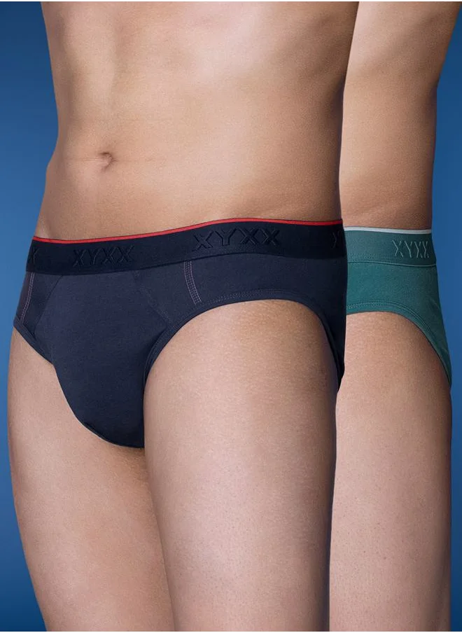 اكس واي اكس اكس Pack of 2 - Logo Detail Cotton Briefs by Styli