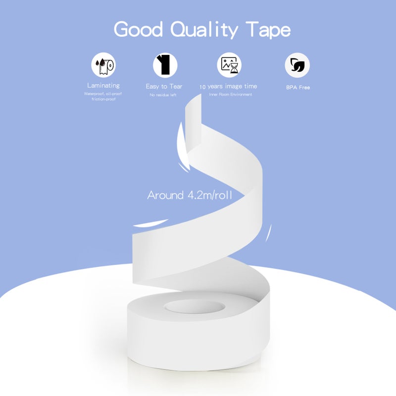 PeriPage Thermal Label Paper for Label Maker Transparent 13.5mm Width Waterproof Oil-Proof Tear-Proof Printer Tape for PeriPage L1 Mini Label Maker - for Home Office School Name Price Sticker - Image 4