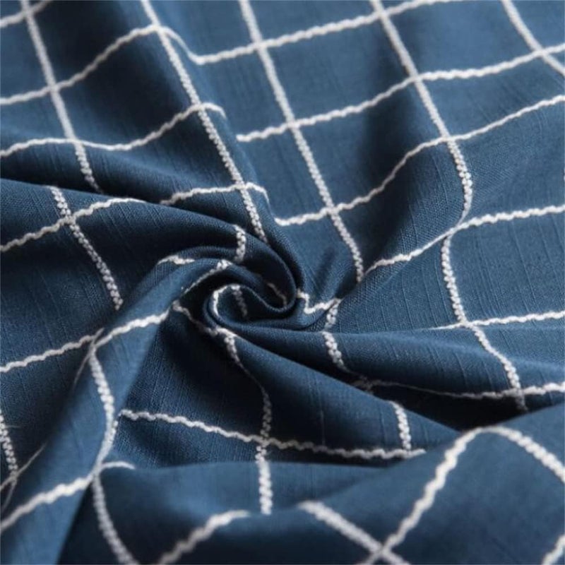 Utobanh Simple Bedside Table Tassel Cover Cloth, Tablecloth Cover Towel, Suitable for Bedside Table TV Microwave Washing Machine Refrigerator Dust Cover (Blue and White Stripes, 17.7 * 39.4 inches) - Image 2