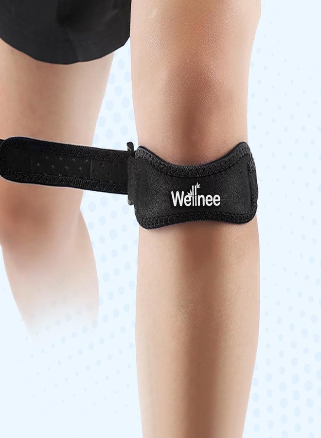 Wellnee حزام الركبة Wellnee Patella - دعامة ركبة قابلة للتعديل للدعم، مناسبة للجري، وكرة السلة، والكرة الطائرة، والتنس، والمشي لمسافات طويلة، وغيرها - مقاس واحد يناسب معظم الأشخاص - دعامة ركبة Wellnee للنساء والرجال (عبوة واحدة) - Image 1
