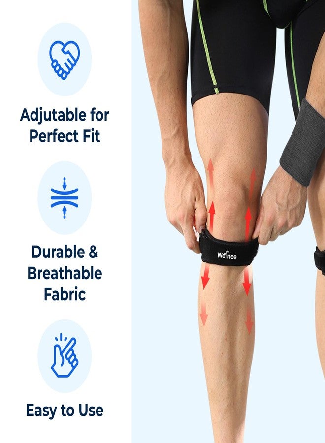 Wellnee حزام الركبة Wellnee Patella - دعامة ركبة قابلة للتعديل للدعم، مناسبة للجري، وكرة السلة، والكرة الطائرة، والتنس، والمشي لمسافات طويلة، وغيرها - مقاس واحد يناسب معظم الأشخاص - دعامة ركبة Wellnee للنساء والرجال (عبوة واحدة) - Image 5