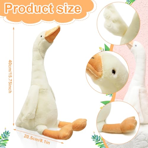 Sosation 3 Pieces 197 Silly Goose Plush Stuffed Animal ToySwan Stuffed AnimalWhite Fluffy Cute Goose Funny Duck Plush Swan Toys Gifts for Kids Home Birthday Favor - Image 5