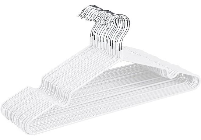 HOUSE DAY Metal Hangers Coated Hangers 10 Pack - White  Shirt Hangers for Clothes Space Saving Clothes Hangers Rubber Coat Hangers for Adult Heavy Duty Hangers Strong Anti-Slip Hangers Wire Hangers - Image 1