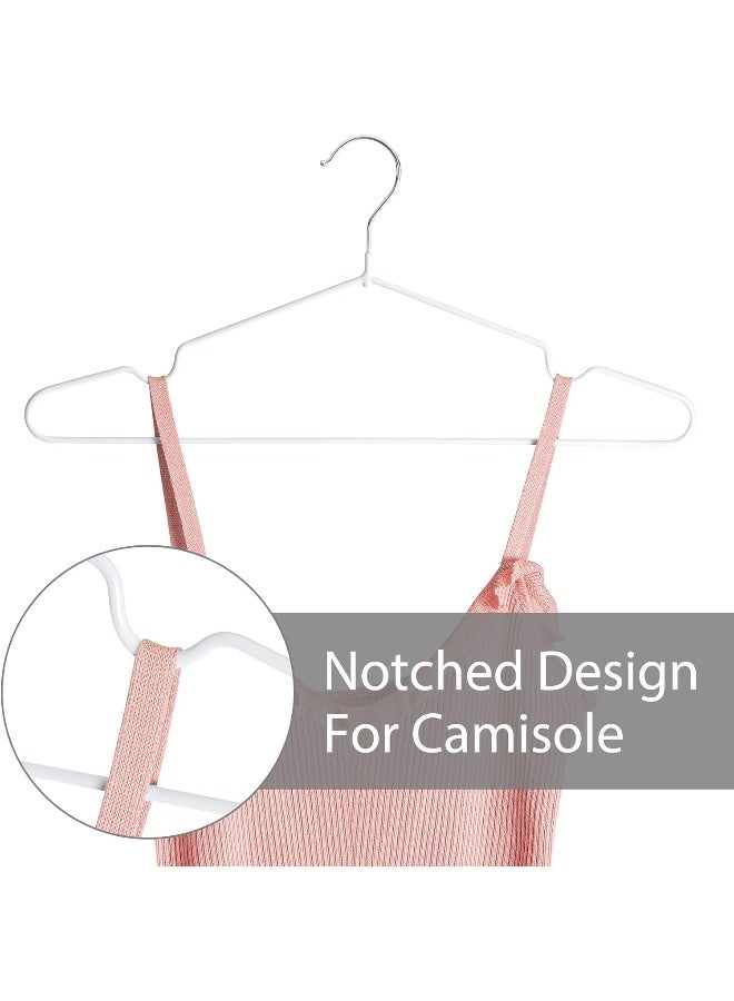 HOUSE DAY Metal Hangers Plastic Hangers 10 Pack - White Shirt Hangers for Clothes Space Saving Clothes Hangers Rubber Coat Hangers for Adult Heavy Duty Hangers Strong Anti-Slip Hangers Wire Hangers - Image 4