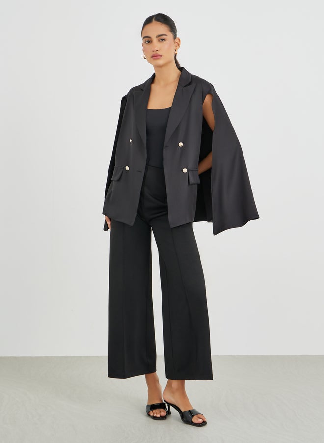 Styli Regular Fit Double Breasted Cape Sleeve Blazer - Image 2