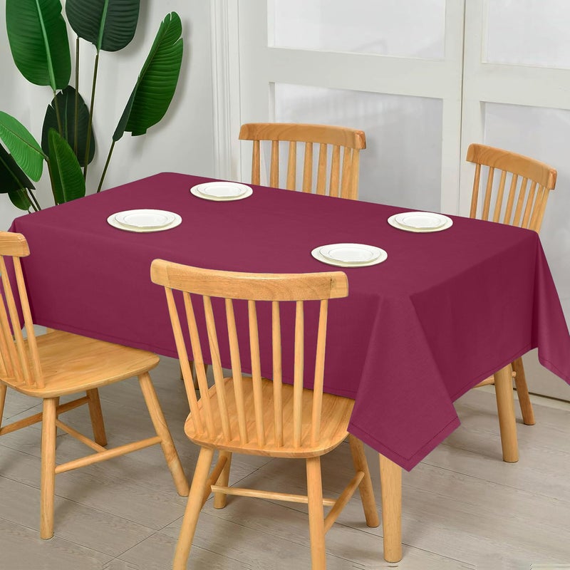 ريوفانتي Ruvanti Cotton Cinen Table Table Rectangle Table 108 × 60 بوصة كلاسيكية Hemstitch مقاومة للبقع مقاومة غسل مثالية لحفلات الزفاف والحفلات في فندق Table Cover Cover Cover - Image 1