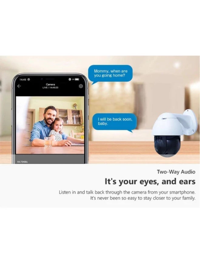 كروني كاميرا كروني نيب-19 إتش إس كيركام 1080 بكسل، كاميرا آي بي بدقة 20 ميجابكسل، 128 جيجابايت، دعم خارجي، رؤية ليلية، كشف الحركة، صوت ثنائي الاتجاه، اتصال بالتطبيق - Image 2