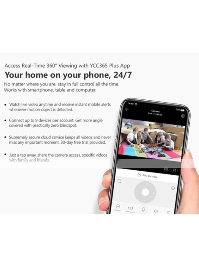 كروني كاميرا كروني نيب-19 إتش إس كيركام 1080 بكسل، كاميرا آي بي بدقة 20 ميجابكسل، 128 جيجابايت، دعم خارجي، رؤية ليلية، كشف الحركة، صوت ثنائي الاتجاه، اتصال بالتطبيق - Image 4