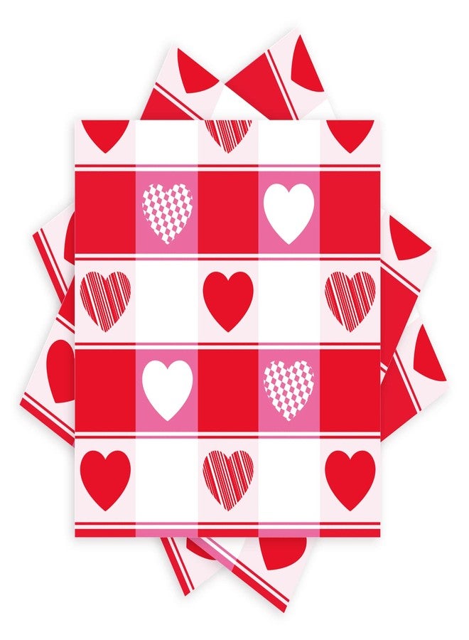 Quera 50 Pack Valentine'S Day Paper Napkins Love Heart Napkins Luncheon Napkins Disposable Napkins Cocktail Napkins for Dinner Banquet Wedding Birthday Party Supplies 6.5'' X 6.5'' - Image 1