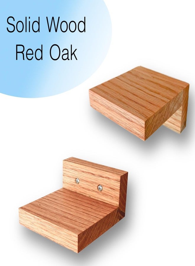 Decorotika Tumas Floating Mini Wall Shelf Set of 4 - Solid Red Oak Corner Shelves, Small Wall Mounted Display Shelves for Decor, Natural Wood Finish, Modern Minimalist Floating Shelves - Image 5