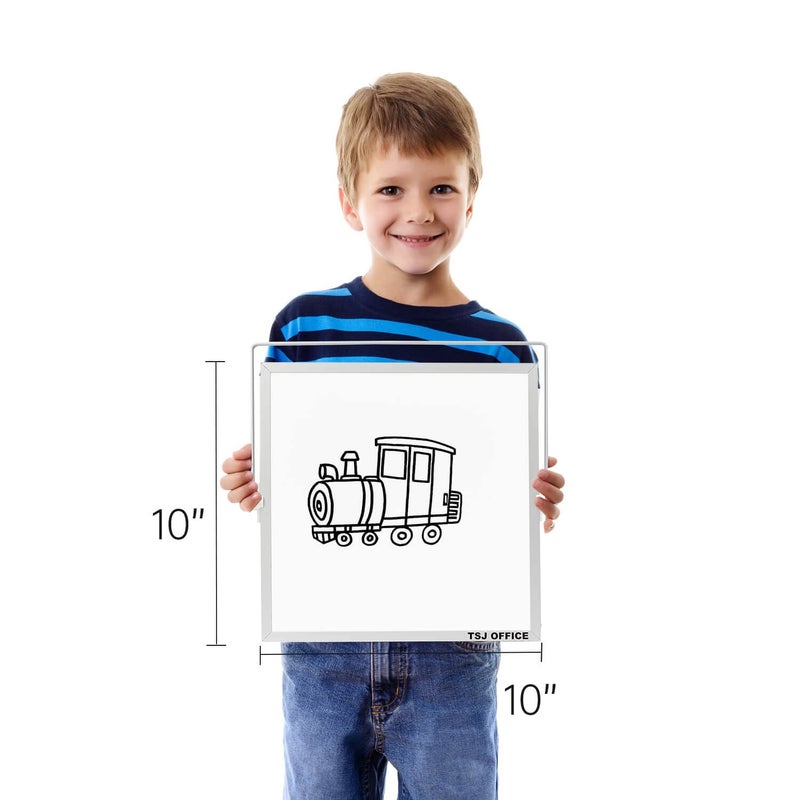 TSJ OFFICE Small Magnetic Dry-Erase White Board – 10 x 10 Inches Mini Easel Whiteboard 360 Degrees Revolving Double Sided Stand for Office, Home, School - Image 3