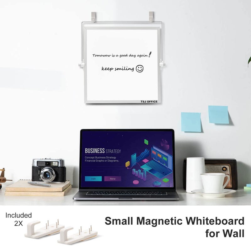 TSJ OFFICE Small Magnetic Dry-Erase White Board – 10 x 10 Inches Mini Easel Whiteboard 360 Degrees Revolving Double Sided Stand for Office, Home, School - Image 5