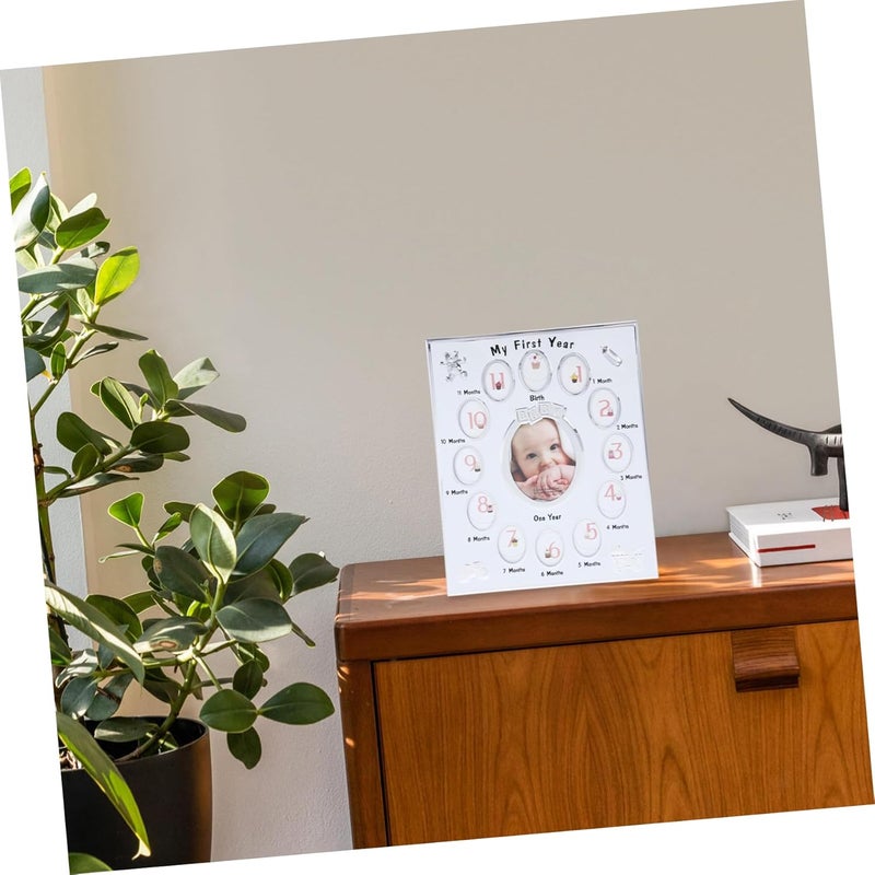 Abaodam 1Pc Photo Frame Months Growth Record Display Rack Creative Cartoon Design for Birthday Memories Safe Durable Keepsake White - Image 4