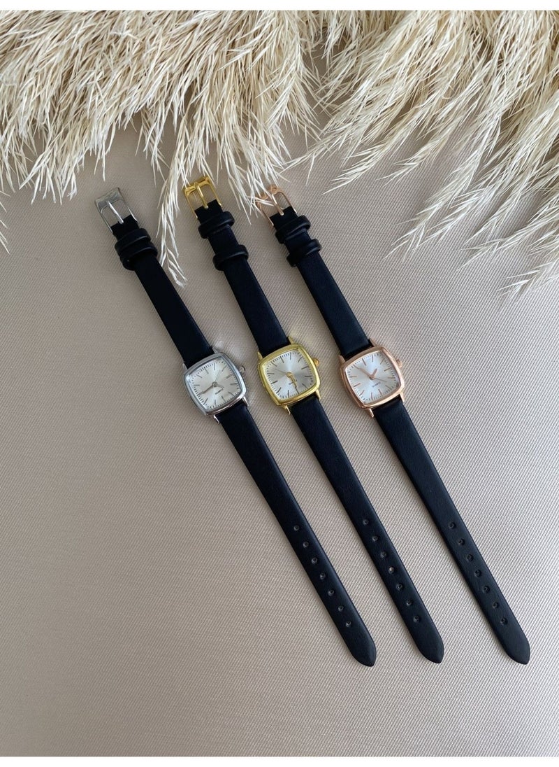 QUARTZ Retro Minimal Vintage Leather Band Women's Wristwatch  - Image 4