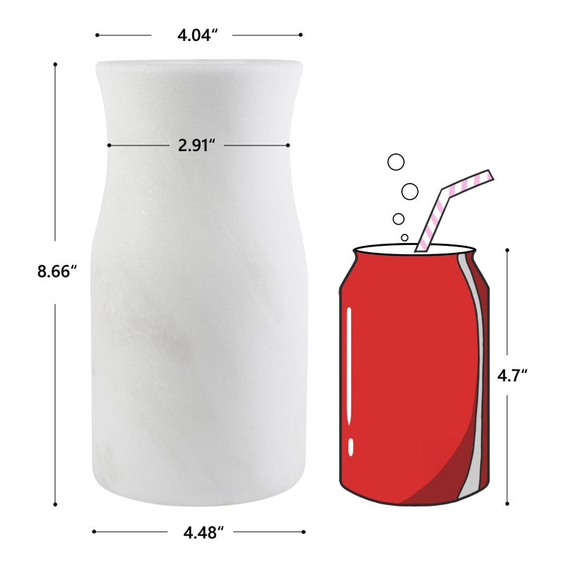 BCS White Marble Vase for Flowers, 8.66" Minimalist Modern Frosted Flower Vase for Home Decor, Decorative Vases for Centerpieces, Living Room, Dining Table, Office, Boho Farmhouse Decor - Image 4