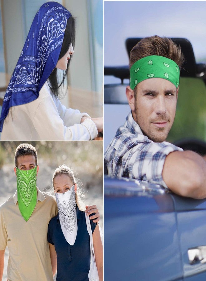 سيسياويمي مجموعة من 16 قطعة من الباندانا متعددة الاستخدامات، بنقشة بيزلي، مصنوعة من البوليستر، مقاس 22 × 22 بوصة. - Image 5