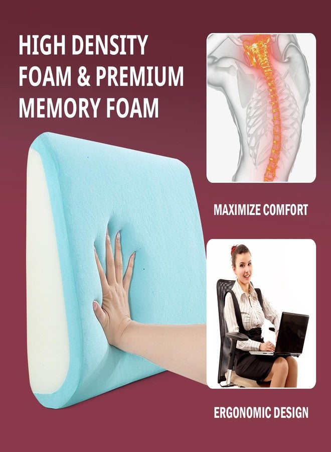 HOMBYS Lumbar Support Pillow for Recliner Chair, Memory Foam Back Support Cushion for Elderly,Extra Large Lumbar Support Pillow with Extension Straps, Thick Backrest for Home Reading,20x14x5 in - Image 3