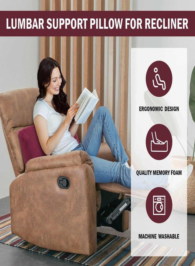 HOMBYS Lumbar Support Pillow for Recliner Chair, Memory Foam Back Support Cushion for Elderly,Extra Large Lumbar Support Pillow with Extension Straps, Thick Backrest for Home Reading,20x14x5 in - Image 2