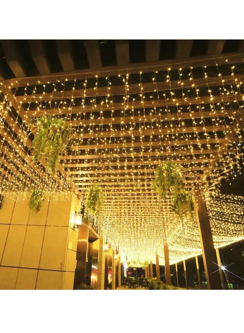 هلالفل هيلالفول - سلسلة أضواء ستائر - 5 متر × 0.7 متر | مناسبة لغرف المعيشة والشرفة والأماكن الخارجية | هدية مثالية للزينة المنزلية في رمضان وعيد الفطر وأعياد الميلاد والزفاف والذكرى. - Image 1