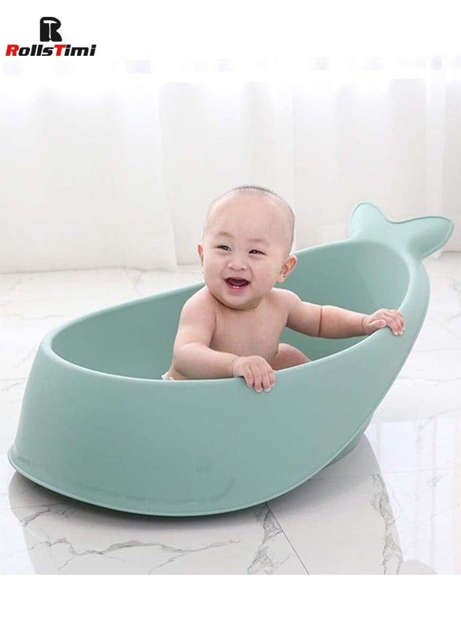 RollsTimi  Baby Bath Tub, 3-Stage Smart Sling Tub, Moby, Blue - Image 3