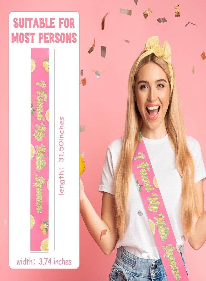 Serencatcher I Found My Main Squeeze Sash, Lemon Bridal Shower Decoration Yellow and Pink Lemon Bachelorette Sash for Women Bachelorette Bridal Shower Engagement Wedding Party - Image 5