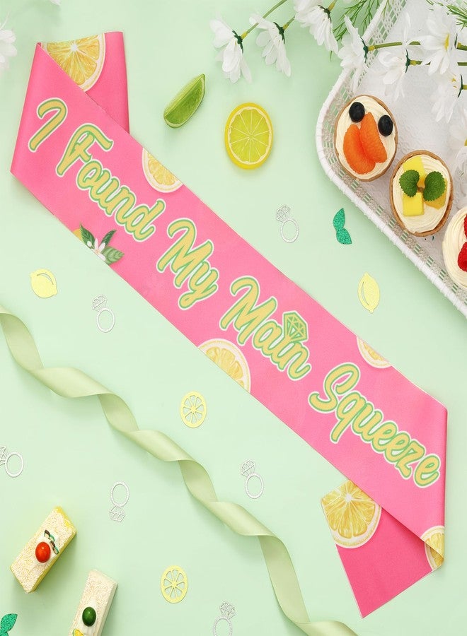 Serencatcher I Found My Main Squeeze Sash, Lemon Bridal Shower Decoration Yellow and Pink Lemon Bachelorette Sash for Women Bachelorette Bridal Shower Engagement Wedding Party - Image 2