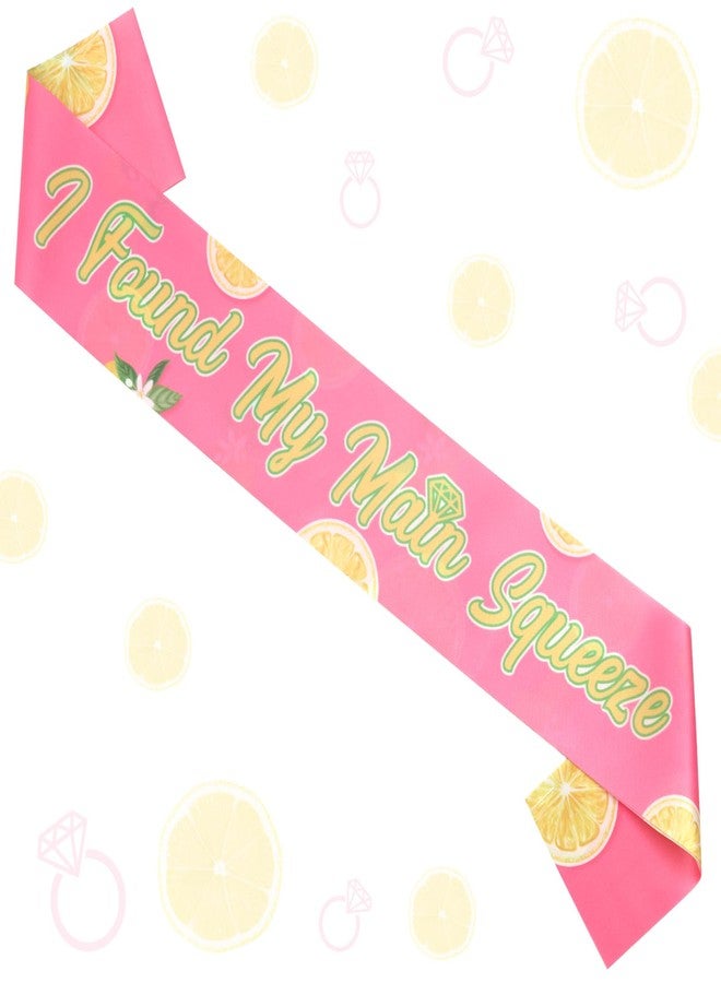 Serencatcher I Found My Main Squeeze Sash, Lemon Bridal Shower Decoration Yellow and Pink Lemon Bachelorette Sash for Women Bachelorette Bridal Shower Engagement Wedding Party - Image 1