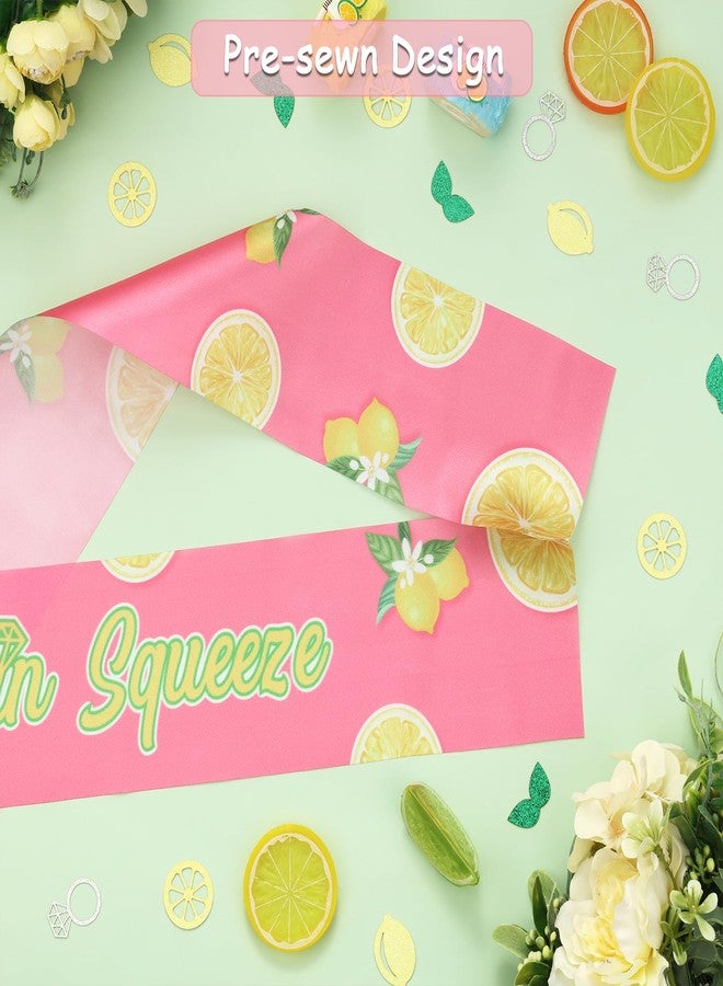 Serencatcher I Found My Main Squeeze Sash, Lemon Bridal Shower Decoration Yellow and Pink Lemon Bachelorette Sash for Women Bachelorette Bridal Shower Engagement Wedding Party - Image 3