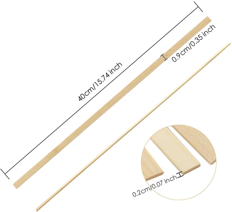 Pllieay 30 Pieces Bamboo Sticks Wooden Craft Sticks Extra Long Sticks for Crafting (15.7 Inches Length Ã— 3/8 Inches Width) - Image 2