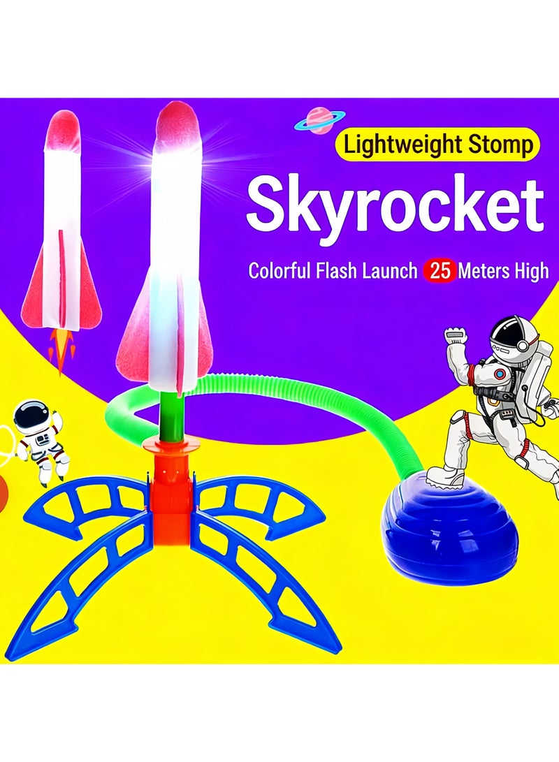 Kids' Stomp Toy Rocket Launcher – Colorful LED Light & Easy Stomp - Image 1