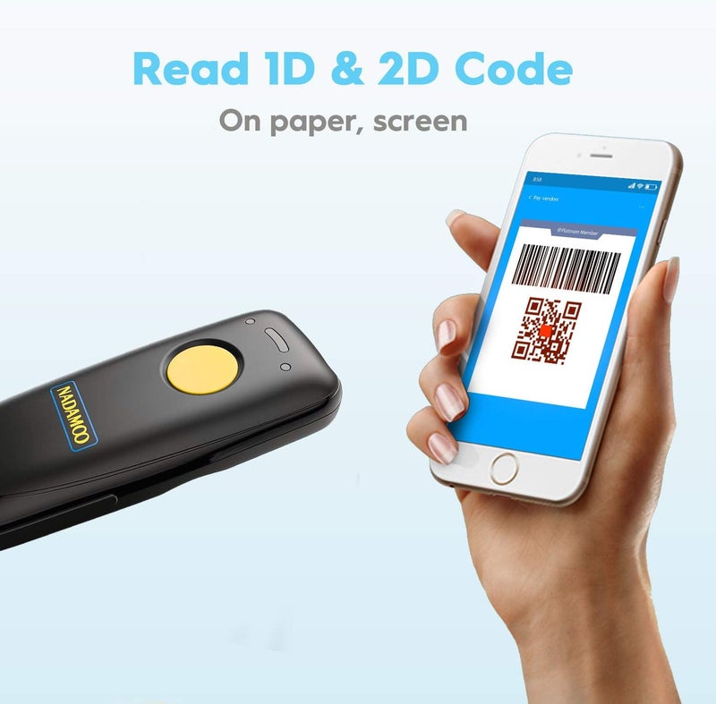 NADAMOO 2D Wireless Barcode Scanner Compatible with Bluetooth, Portable USB 1D 2D QR Code Scanner for Inventory, Bar Code Image Reader for Tablet iPhone iPad Android iOS PC POS, with Charging Dock - Image 5